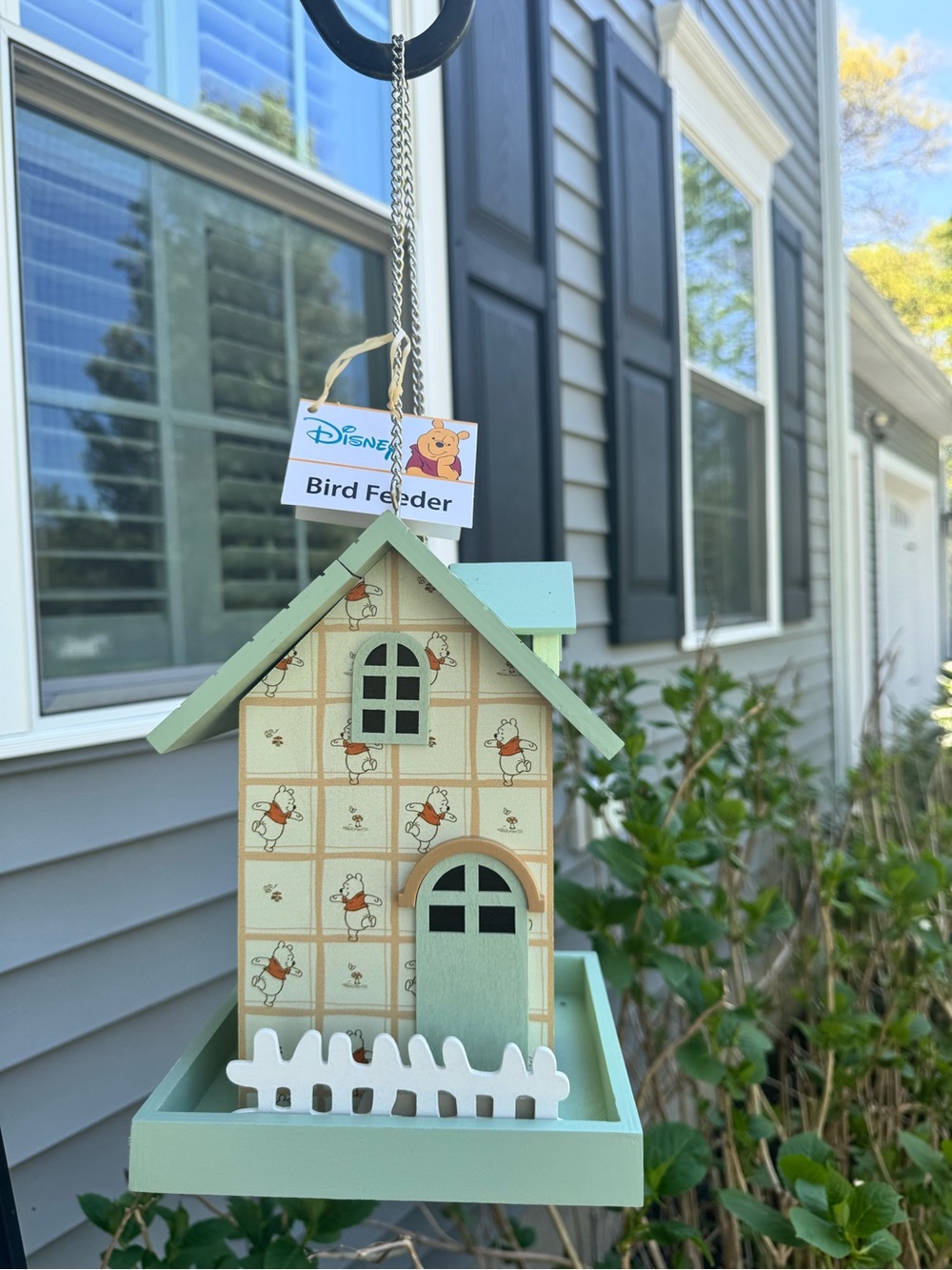 Disney Mint Green Winnie the Pooh Patterned Hanging Bird Feeder